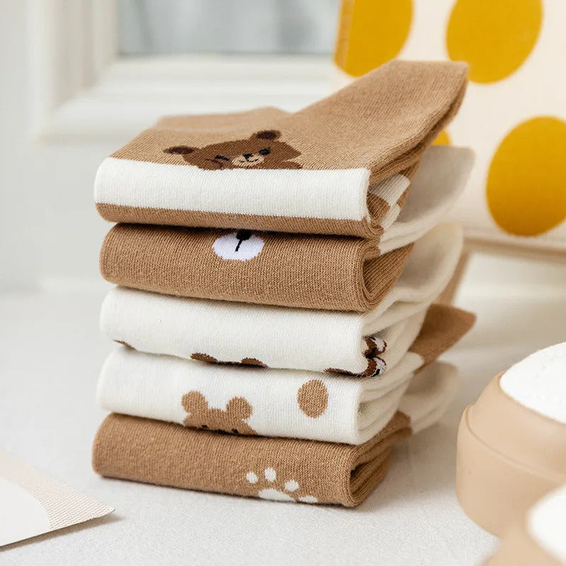 Ženske kratke čarape sa medvedićima (set 5 pari)