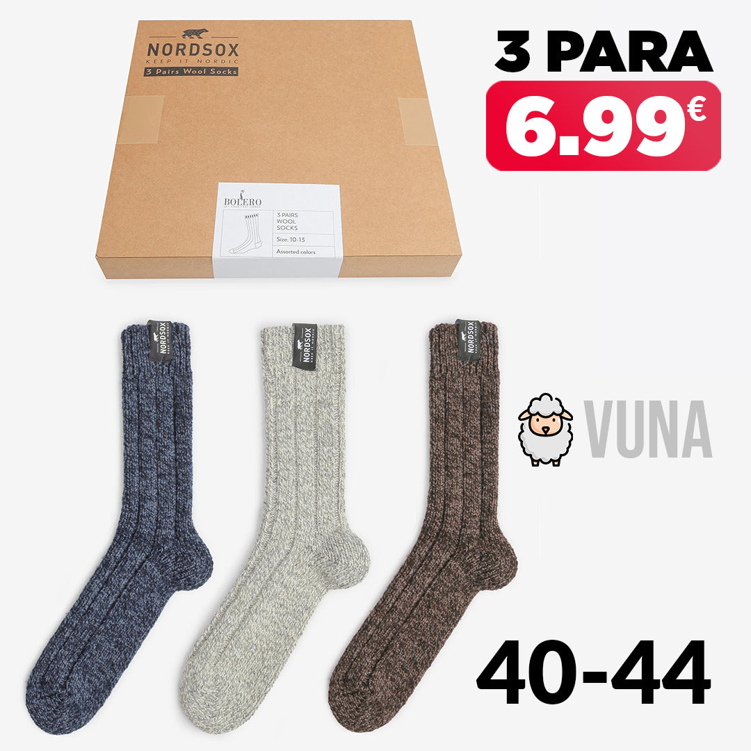 BOX 3 para vunenih čarapa NORDSOX 40-44