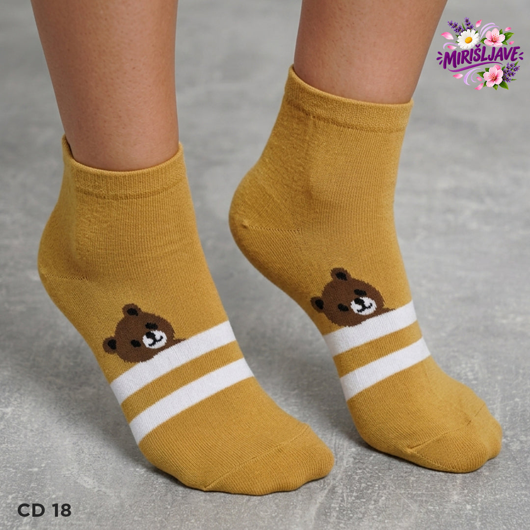 🧸 "Bear" Mirišljave Pamučne Čarape sa Medvjedićima