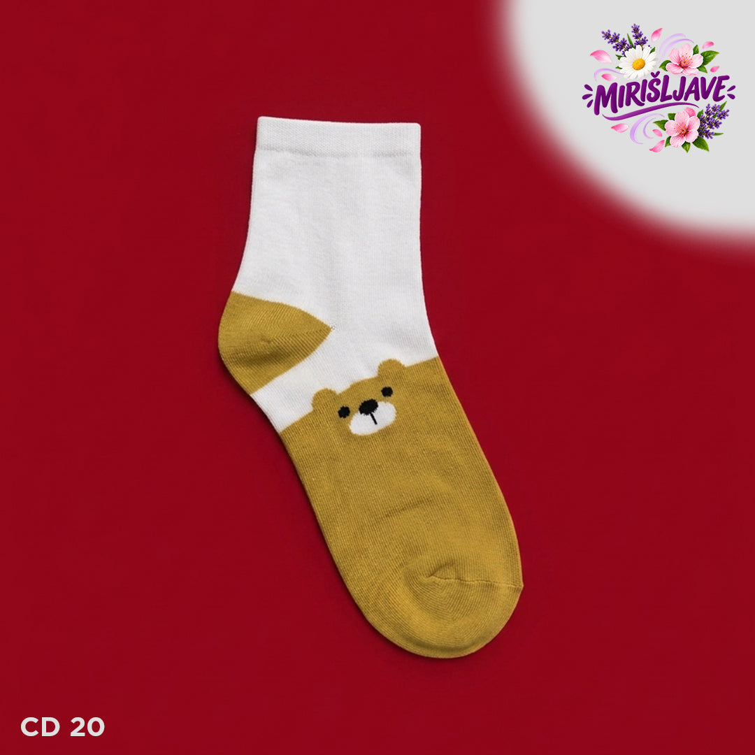 🧸 "Bear" Mirišljave Pamučne Čarape sa Medvjedićima