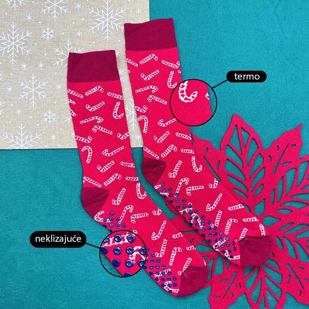 Ženske neklizajuće termo čarape CM651