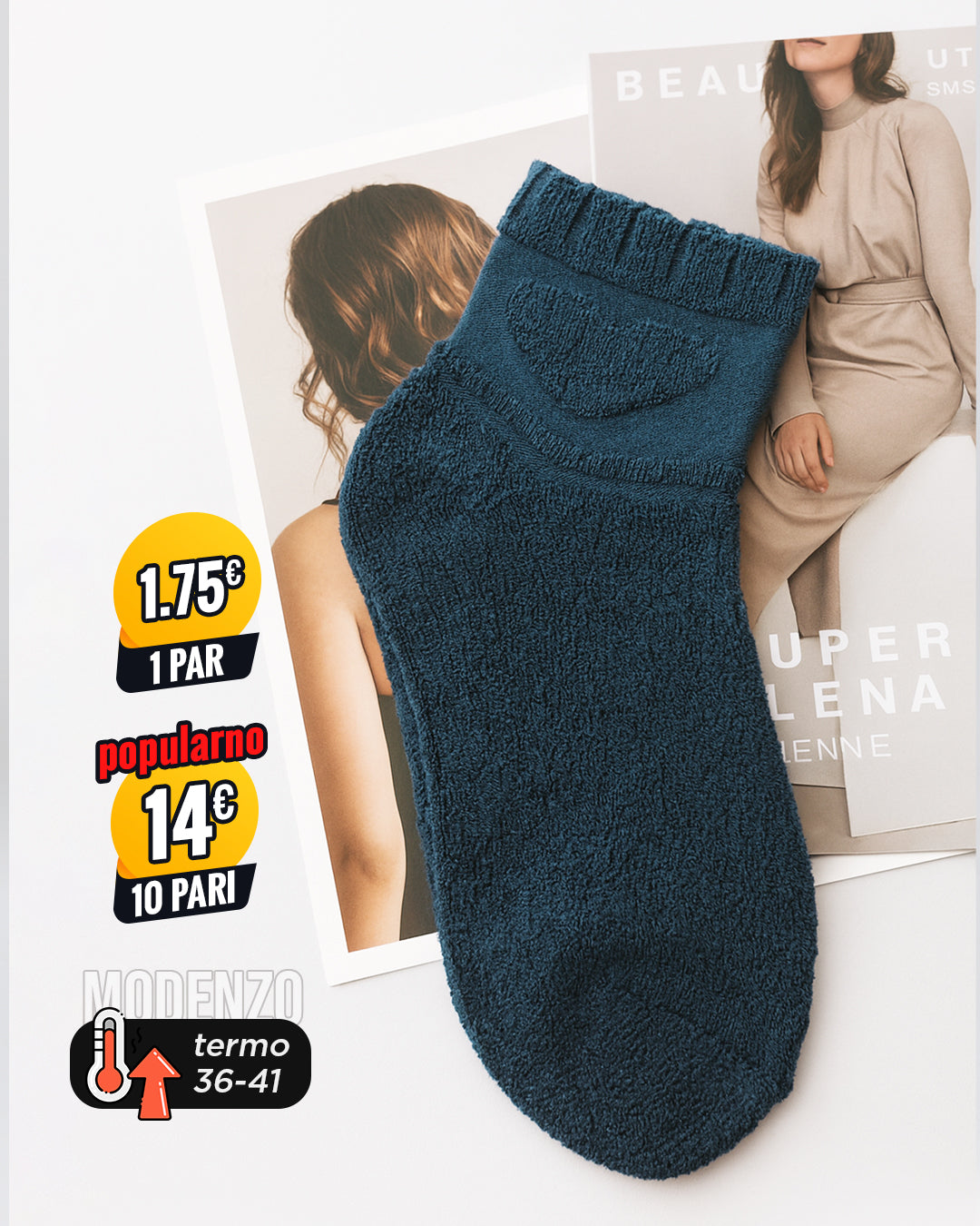Ženske termo polukratke čarape 36-41