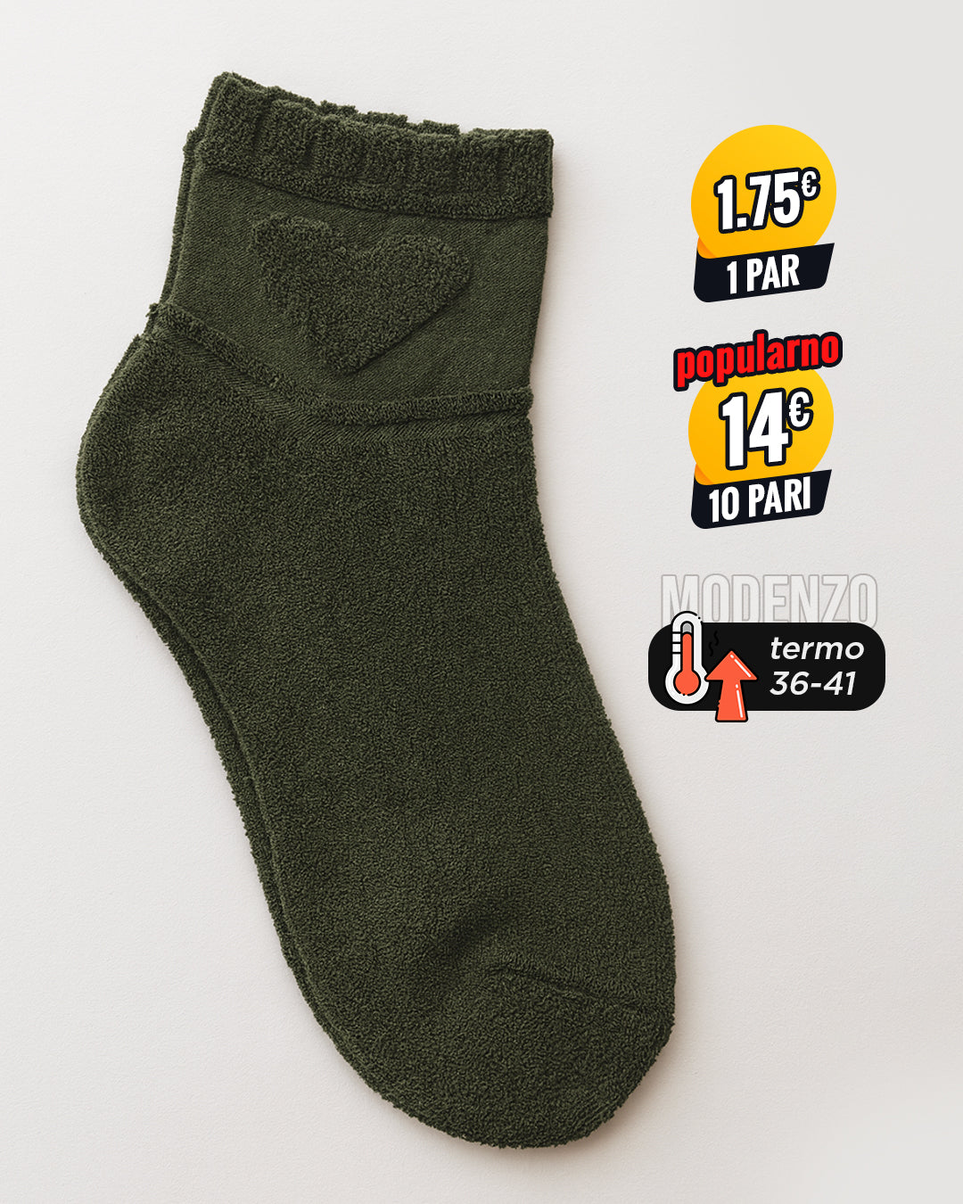 Ženske termo polukratke čarape 36-41