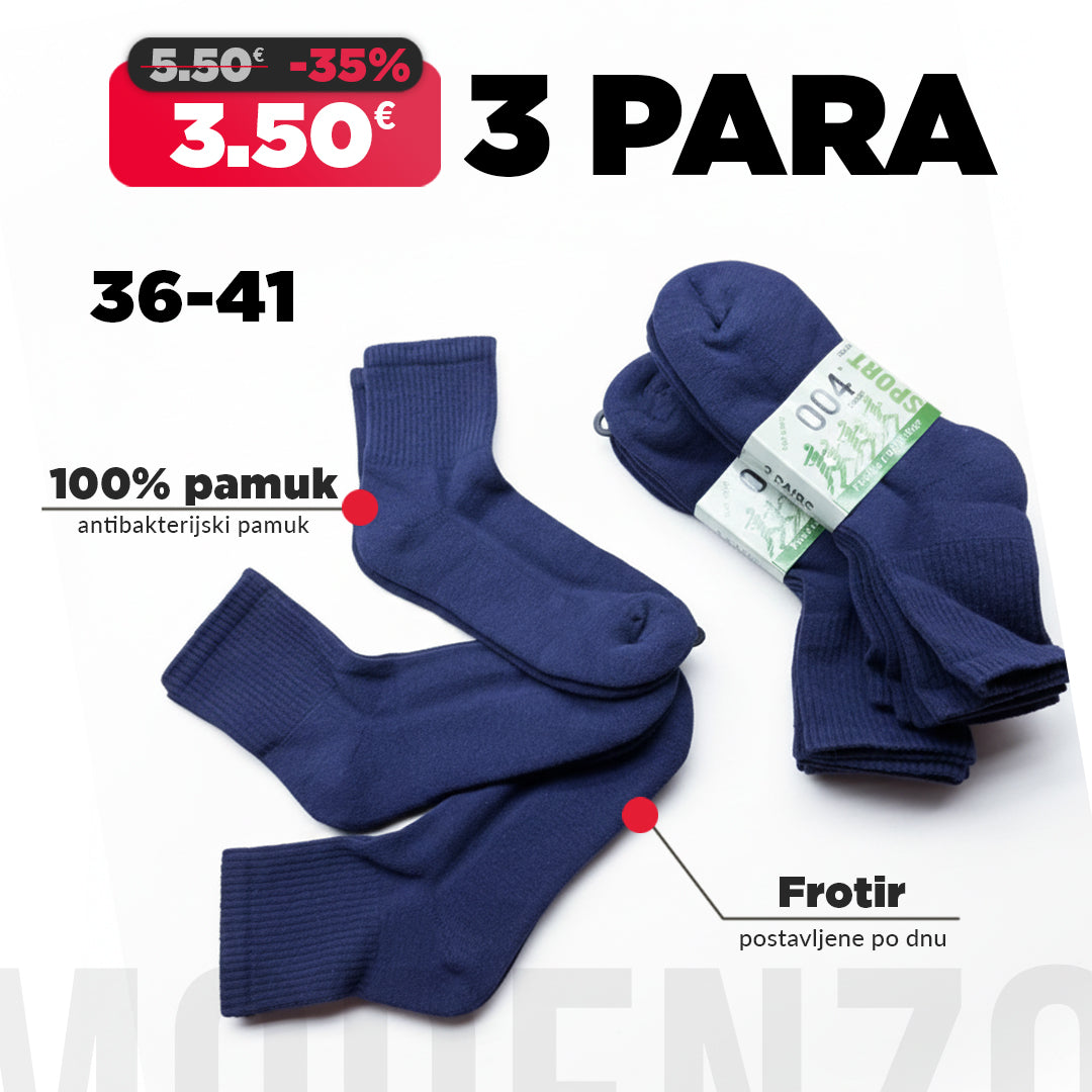 Ženske sportske čarape polukratke FROTIR 36-41