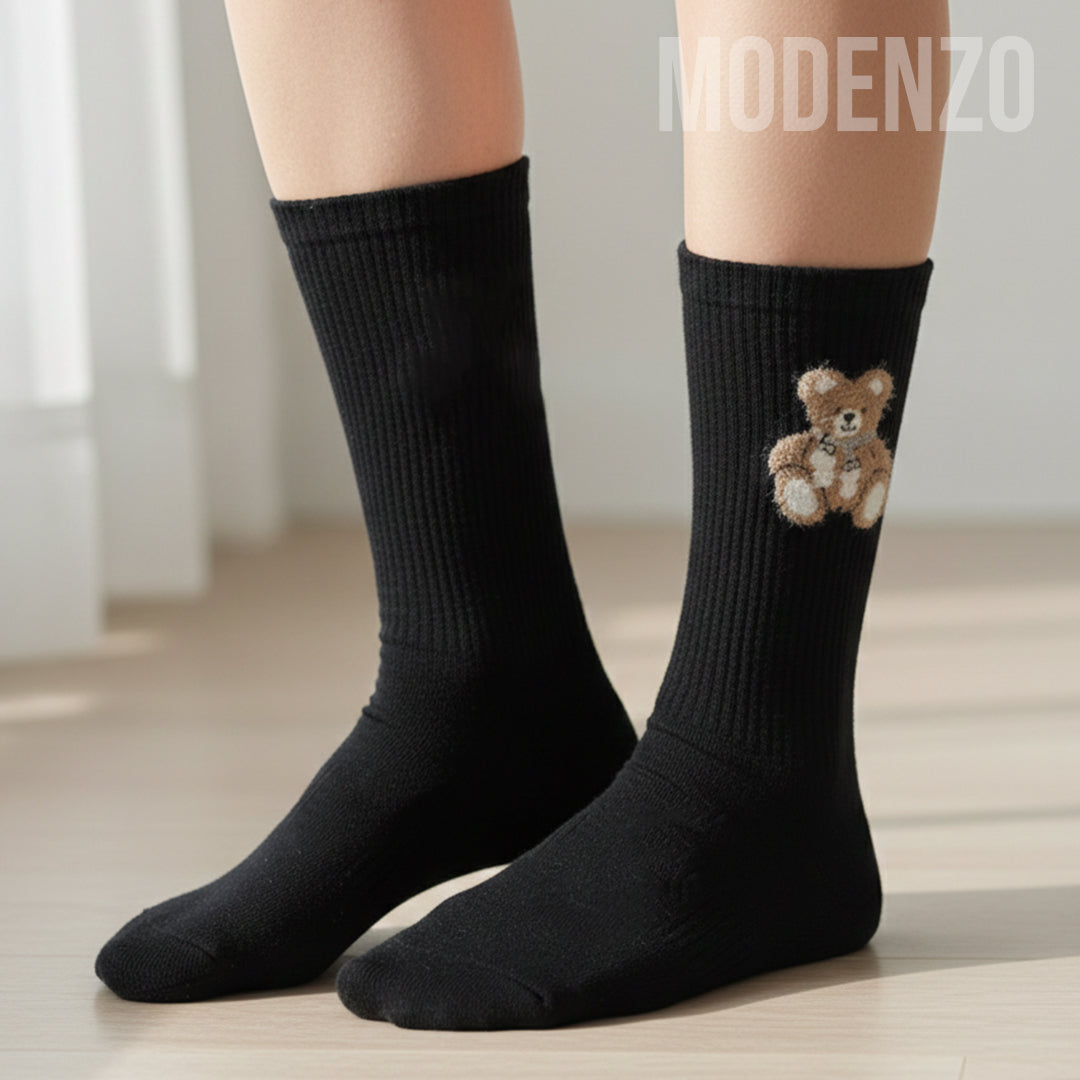 Ženske pamučne čarape sa medvjedićem