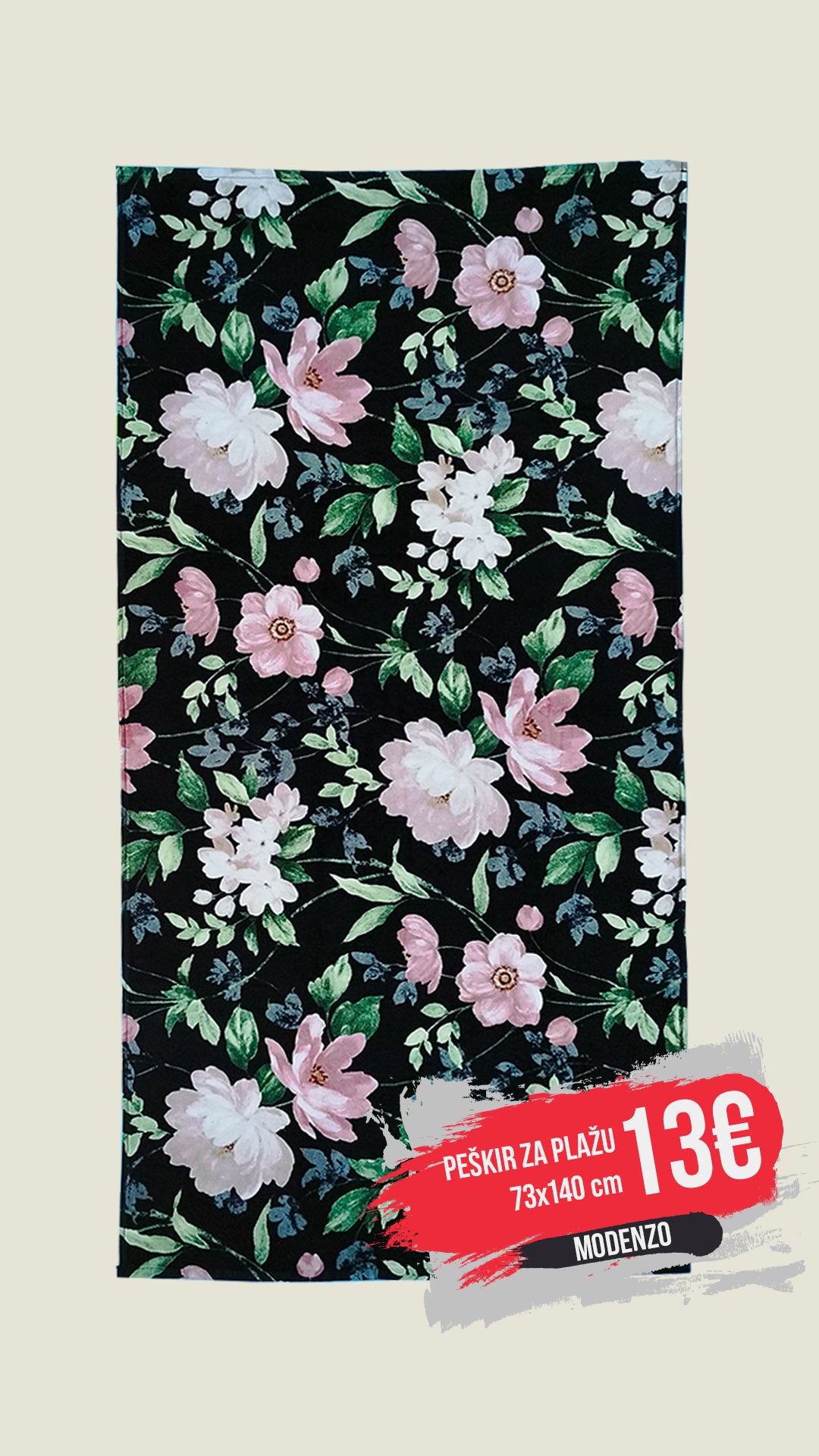 Peškir za plažu Flowers 70x140cm