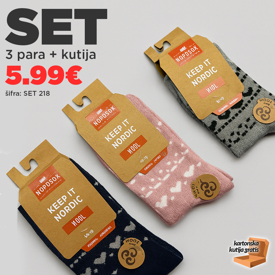 Ženske vunene čarape - SET 3 para
