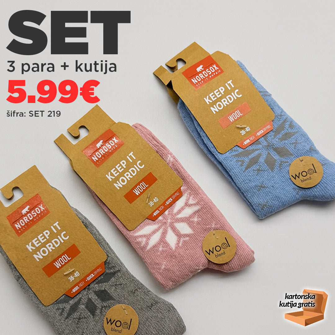 Ženske vunene čarape - SET 3 para