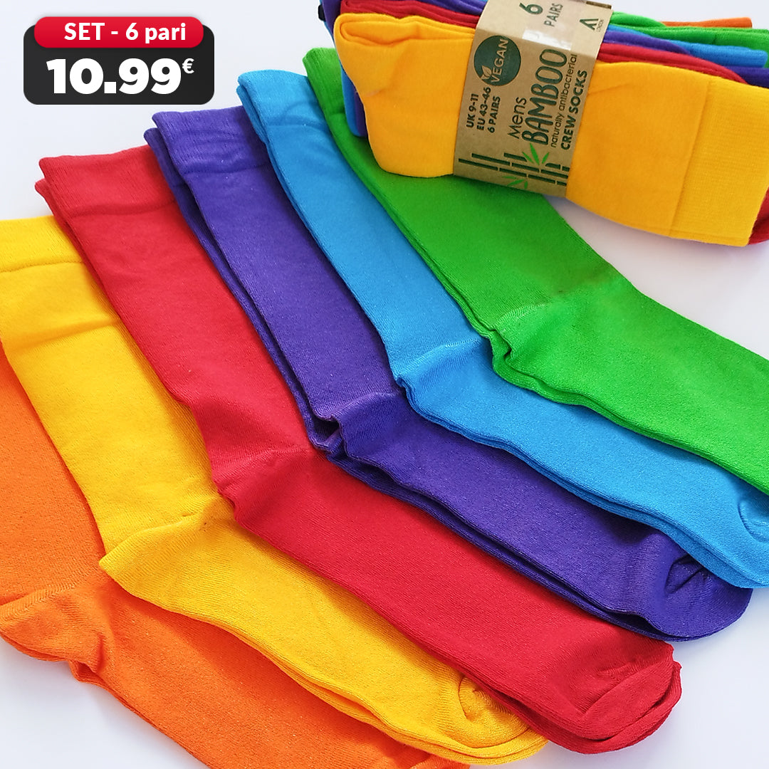 Muške bambus čarape - set 6 pari 6 boja 43-46