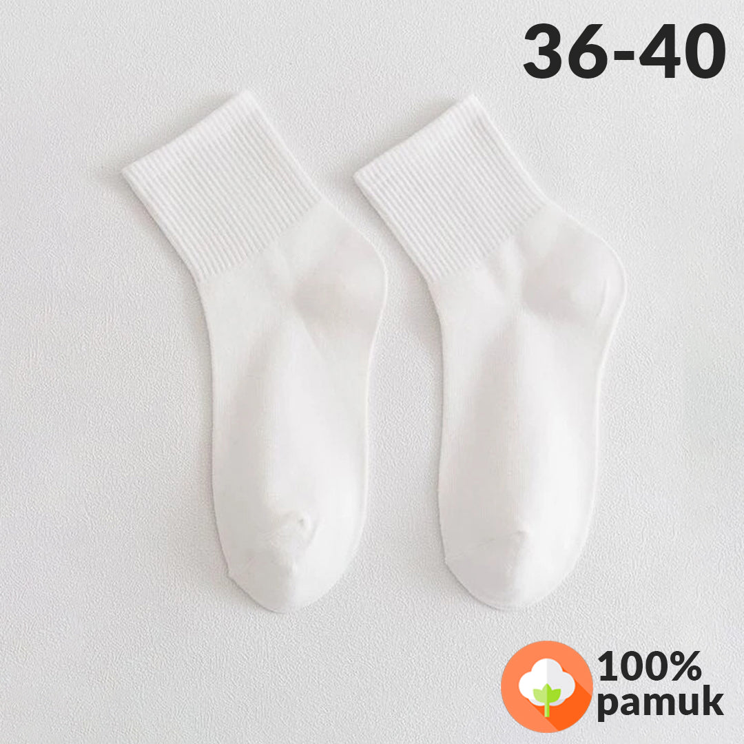Bijele ženske polukratke čarape Sara Socks od 100% antibakterijskog pamuka, veličina 36-40