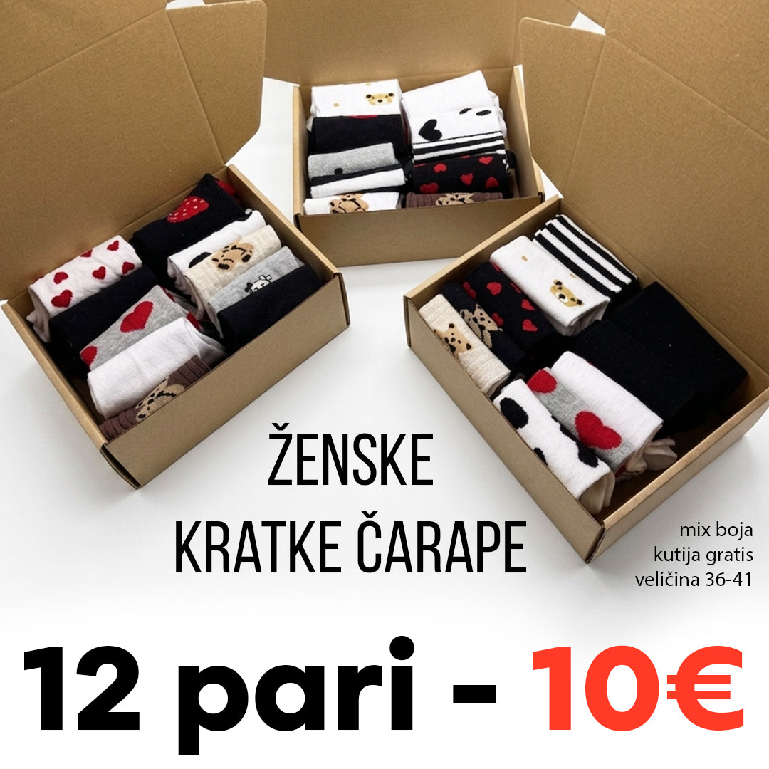 Ženske kratke čarape SET 12 pari