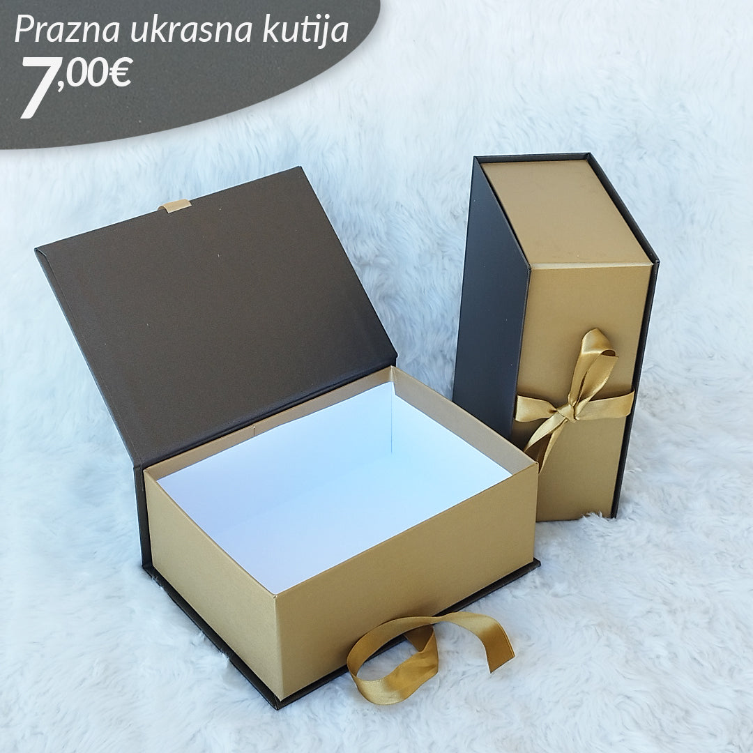 Zlatna ukrasna kutija sa mašnicom