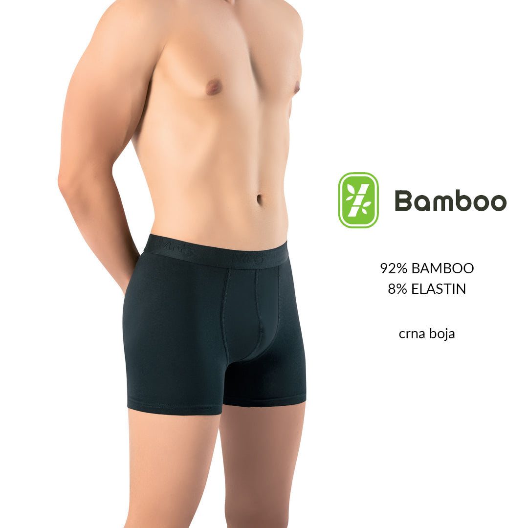 Muske crne bokserice od bambusa 92 posto bambus i 8 posto elastin model