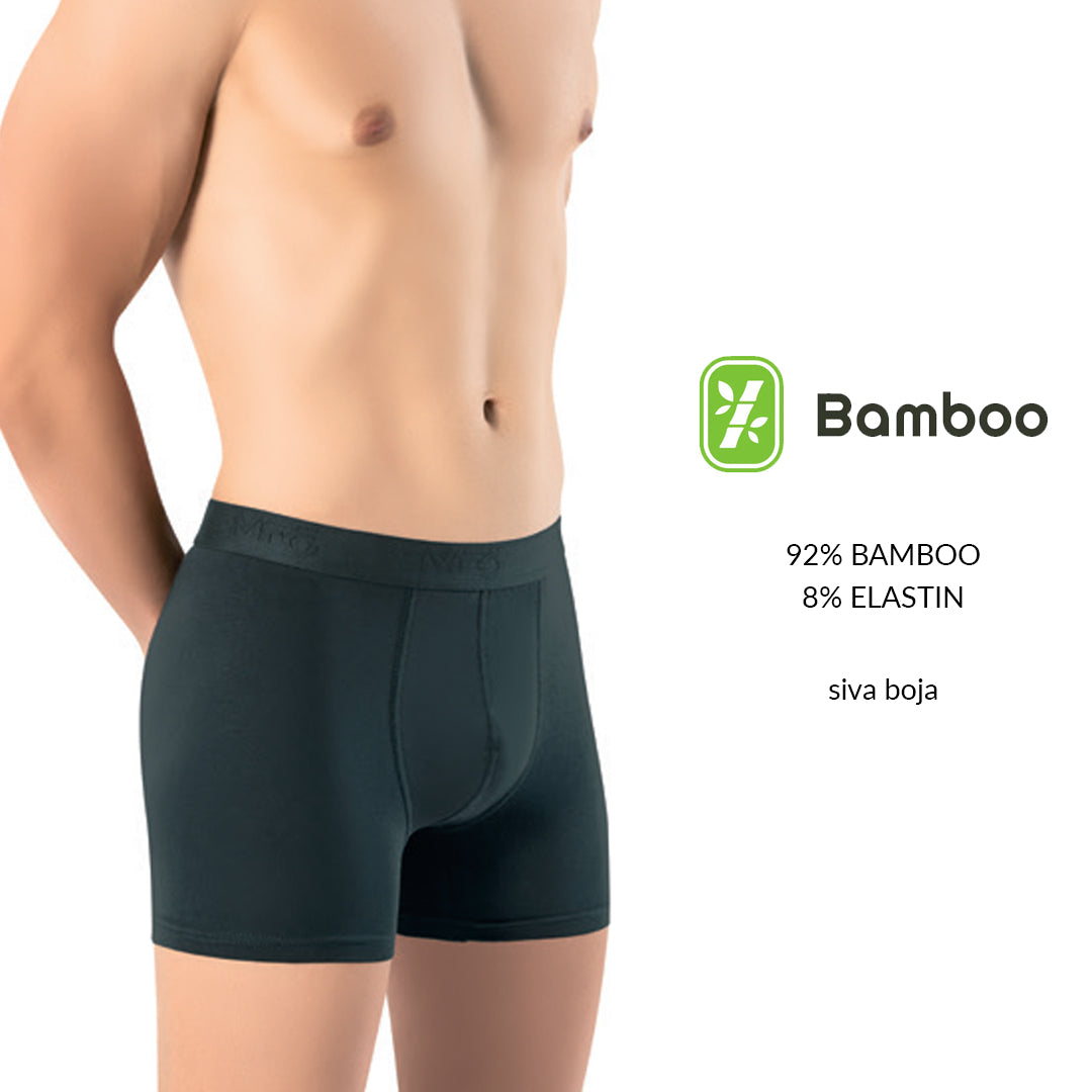 Muske sive bokserice od bambusa 92 posto bambus i 8 posto elastina