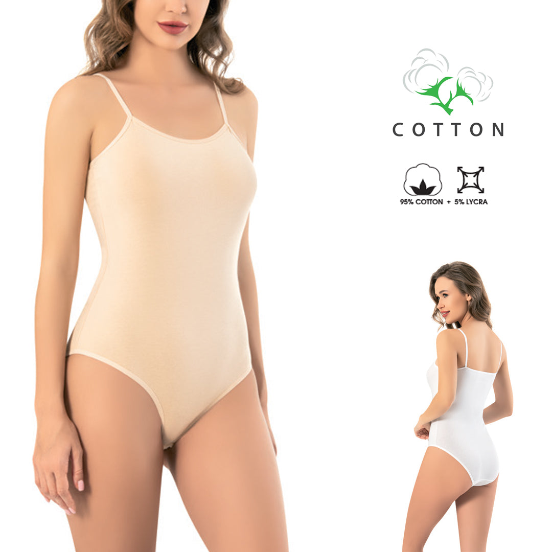 Zenski boja koze pamucni bodi na uze bretele 95 posto pamuk 5 posto lycra model BA216