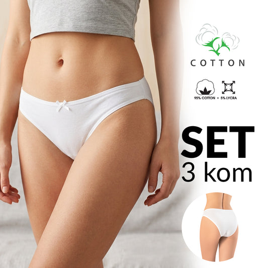 Ženske Pamučne Slip Gaćice - Set od 3 komada