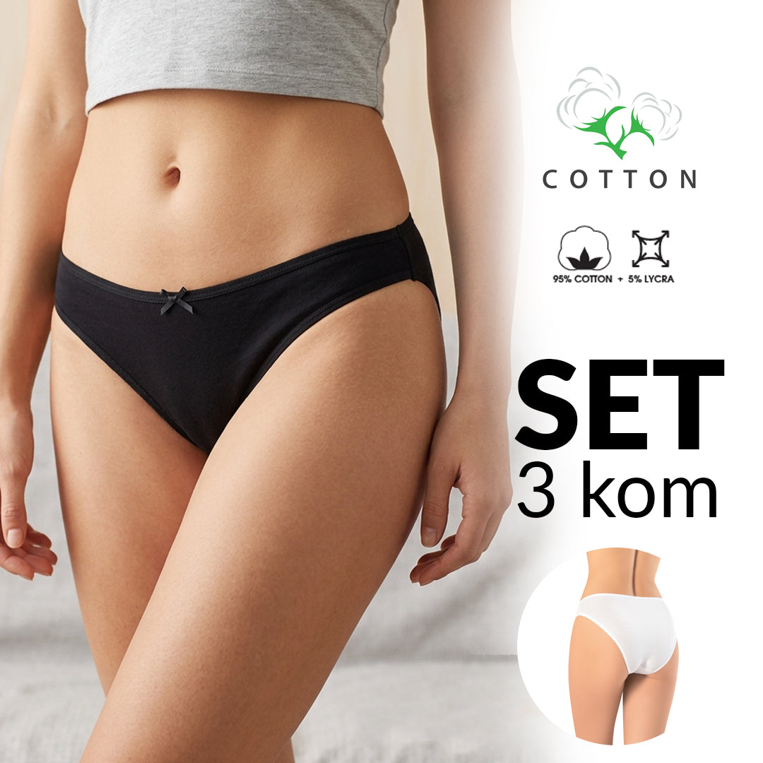 Ženske Pamučne Slip Gaćice - Set od 3 komada