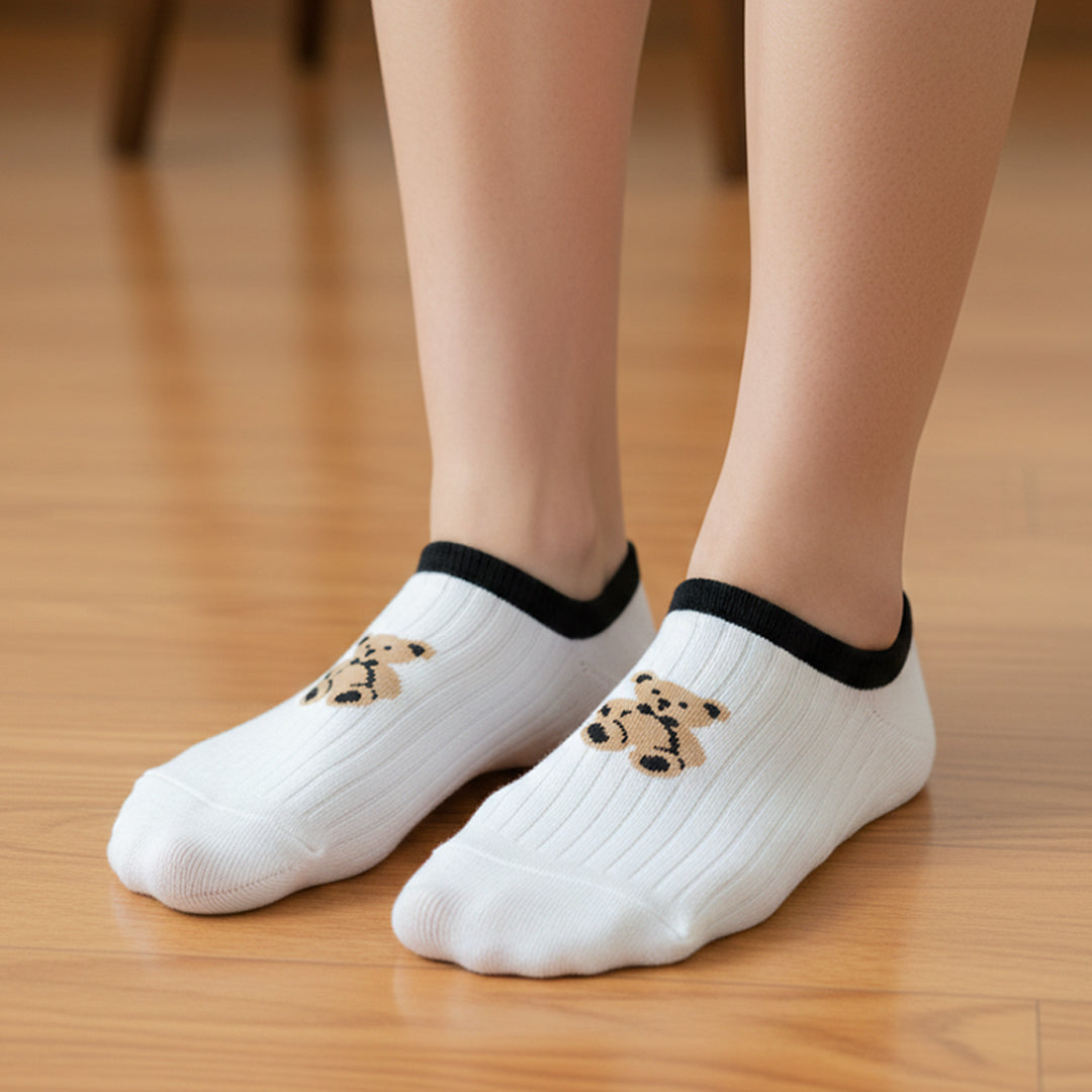 Ženske pamučne nazuvice sa motivom medvjedića 🐻