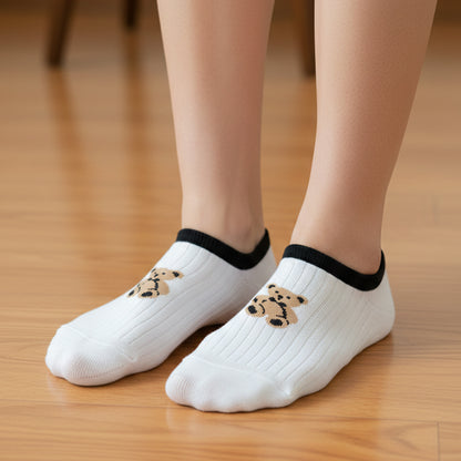 Ženske pamučne nazuvice sa motivom medvjedića 🐻