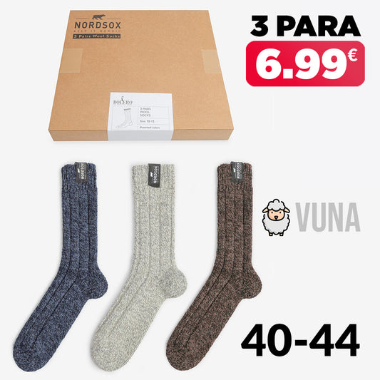 BOX 3 para vunenih čarapa NORDSOX 40-44