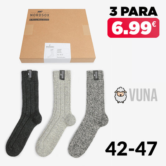 BOX 3 para vunenih čarapa NORDSOX 42-47