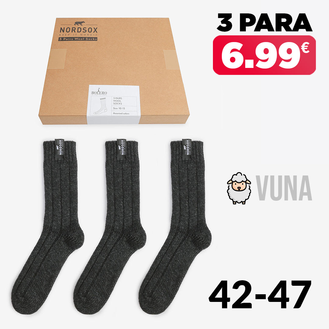 BOX 3 para vunenih čarapa NORDSOX 42-47
