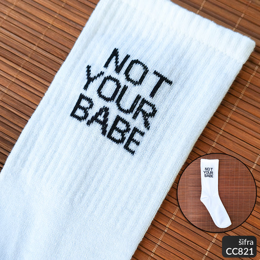 Unisex sportske čarape sa tekstom 37-43 CC 821