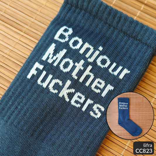 Unisex sportske čarape sa tekstom 37-43 CC 823