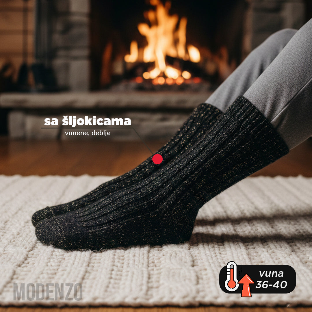 Ženske vunene čarape sa šljokicama