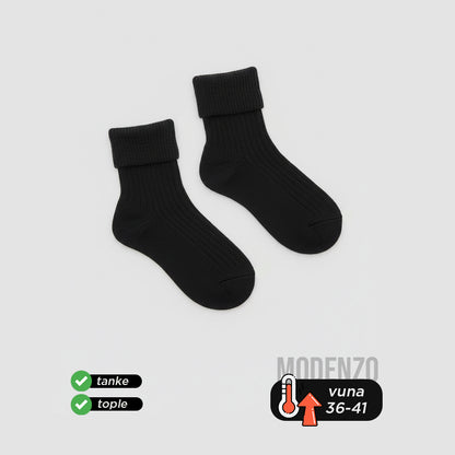 Ženske tanke vunene carape (crna)