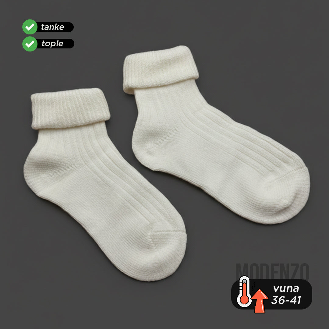 Ženske tanke vunene carape (krem)