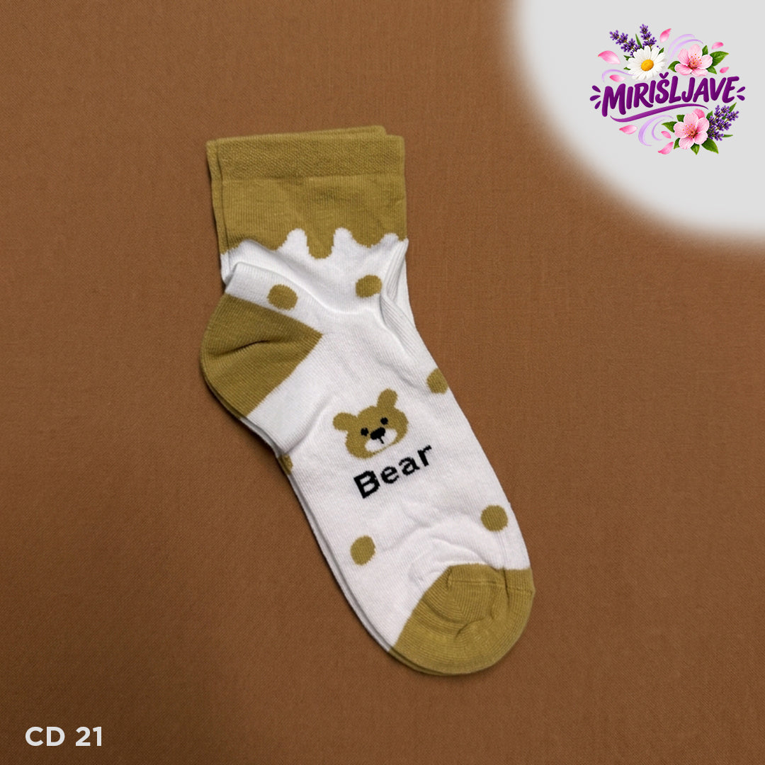 🧸 "Bear" Mirišljave Pamučne Čarape sa Medvjedićima