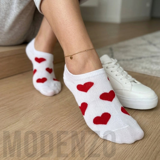Ženske pamučne sneakers čarape sa srcima ❤️