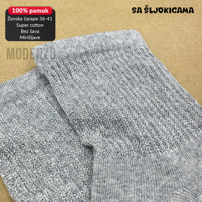 Ženske polukratke čarape super cotton 36-41 CD 53 (sa šljokicama)