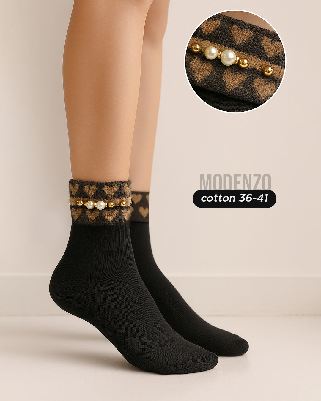 Ženske polukratke čarape sa ukrasima 36-41