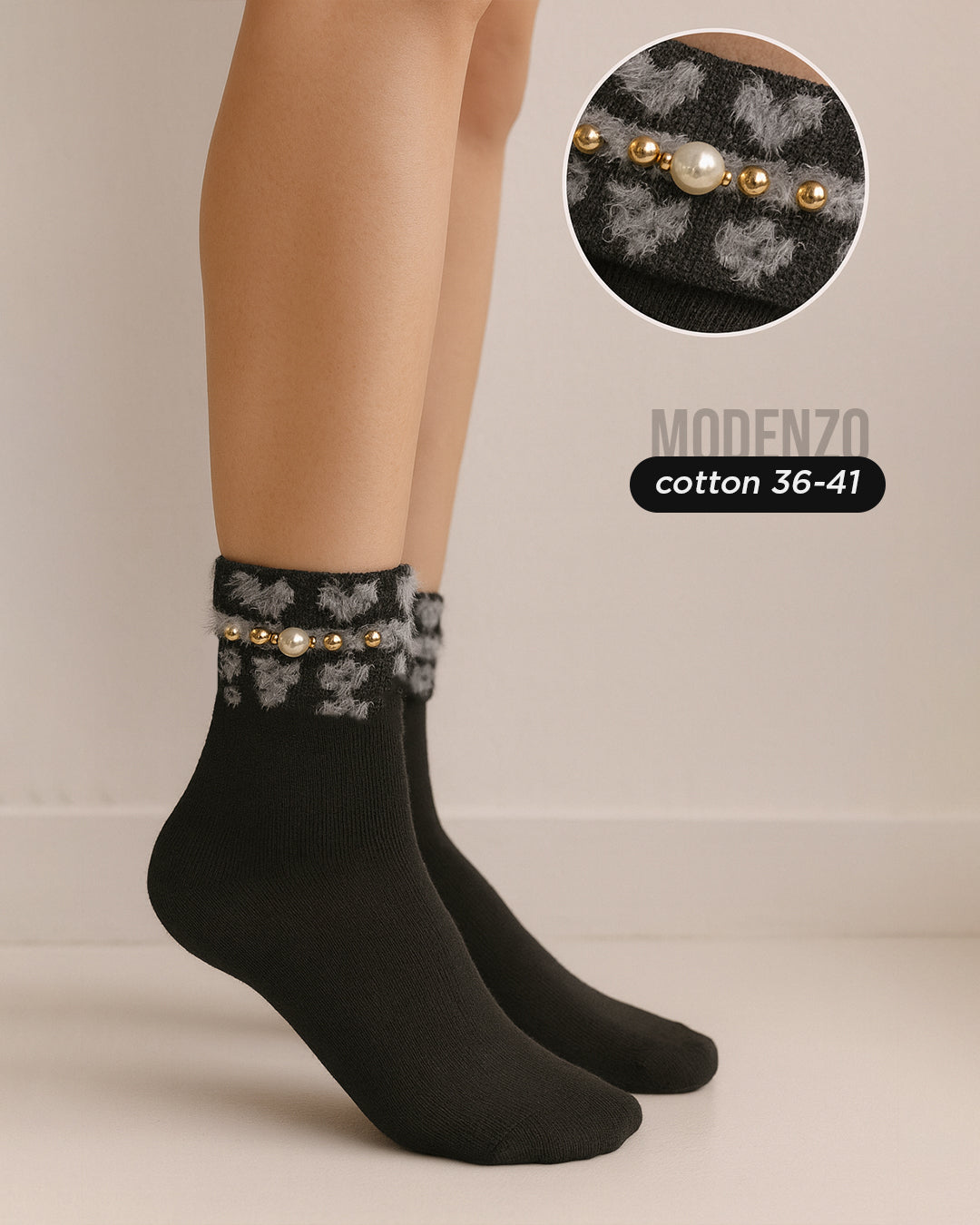 Ženske polukratke čarape sa ukrasima 36-41