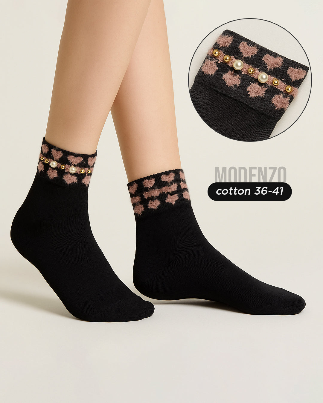 Ženske polukratke čarape sa ukrasima 36-41