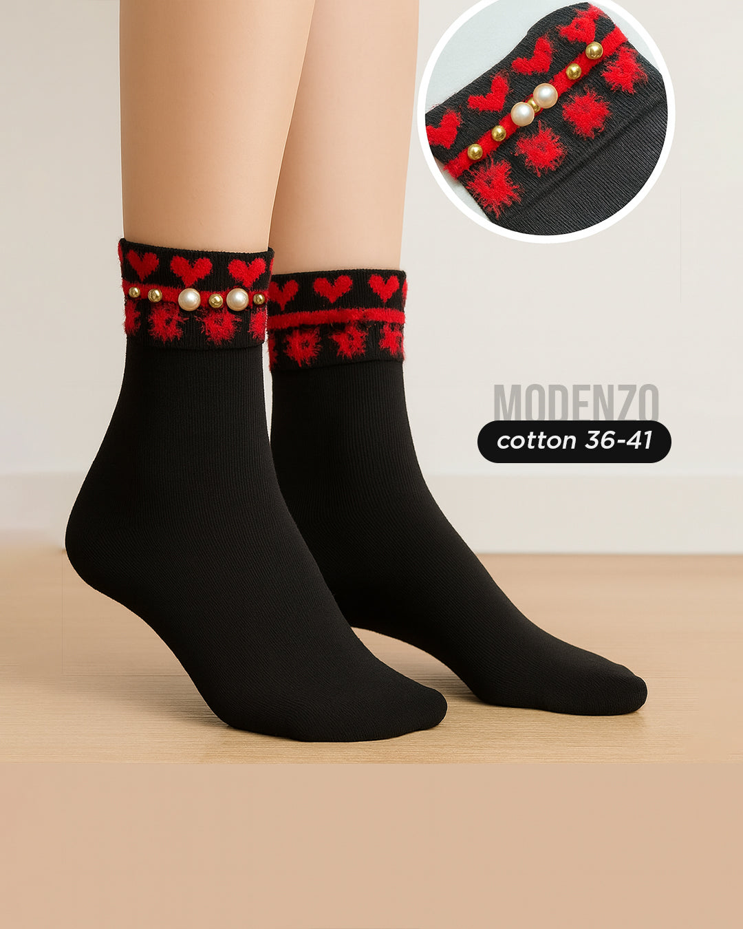 Ženske polukratke čarape sa ukrasima 36-41