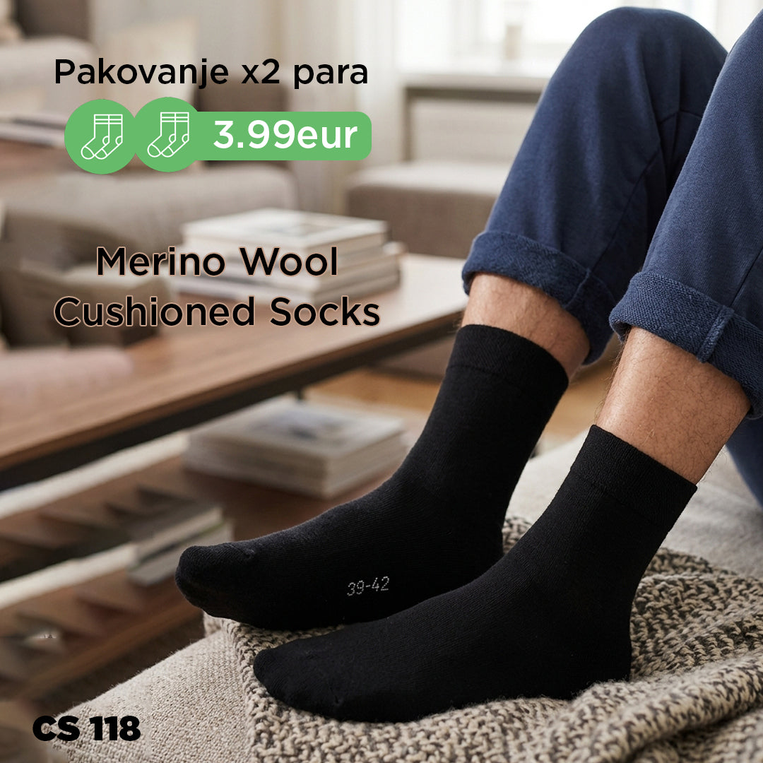 Crne unisex črape merino vuna 39-42