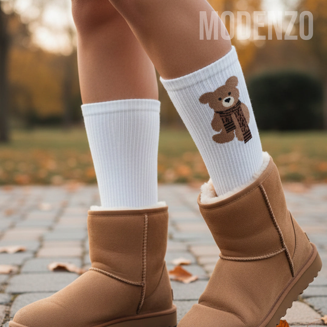 Ženske pamučne čarape sa medvjedićem