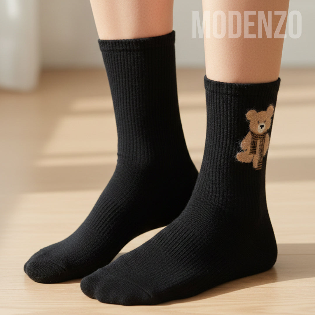 Ženske pamučne čarape sa medvjedićem