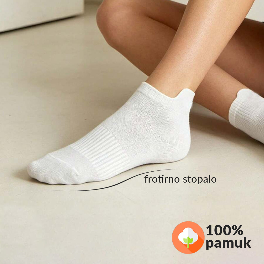 Ženske bijele kratke čarape sa frotir stopalom, veličina 36-40