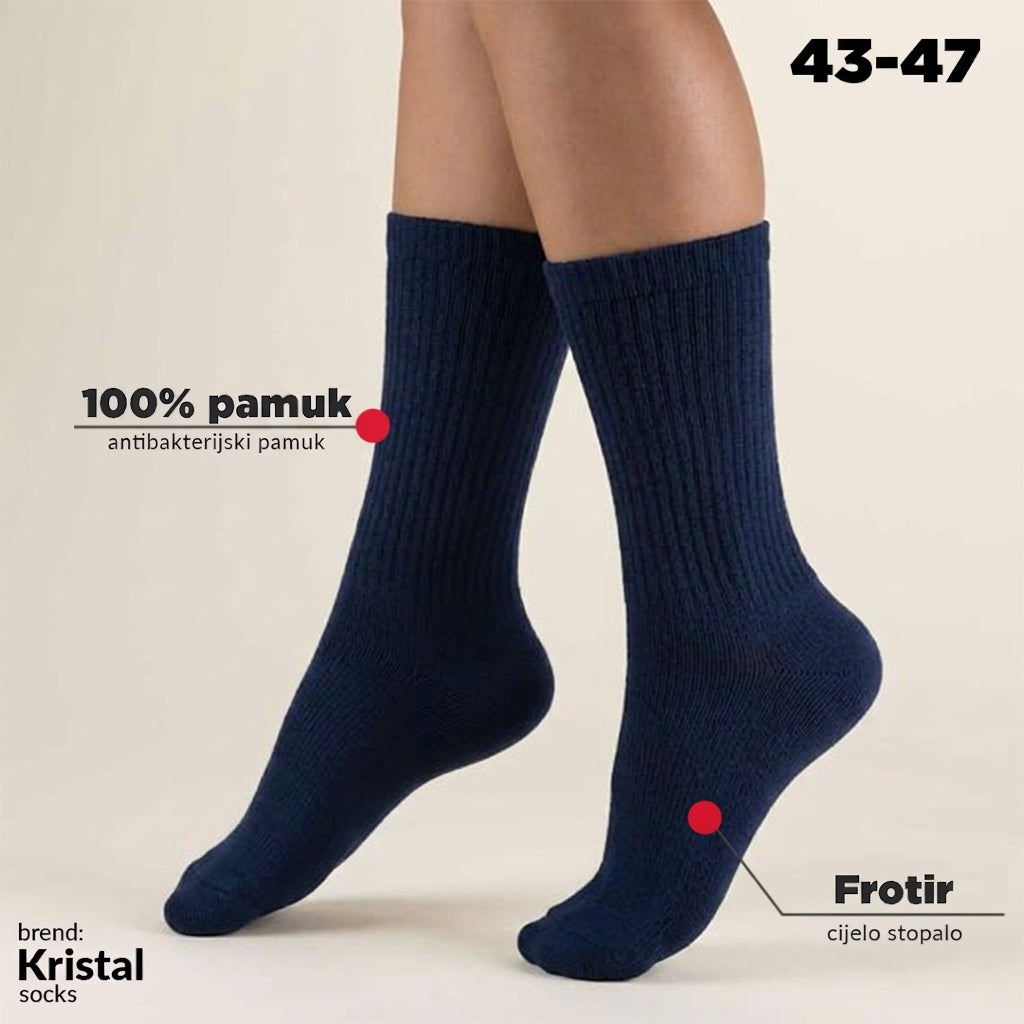 Muške fortir sportske čarape 100% pamuk | 43-47