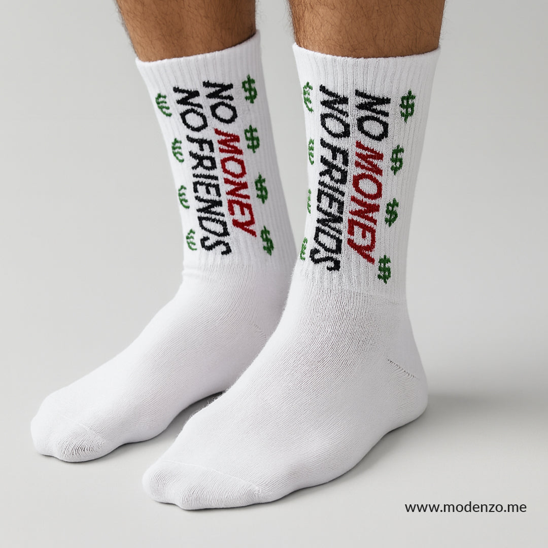 Unisex šarene čarape 37-43 "No money no friends"