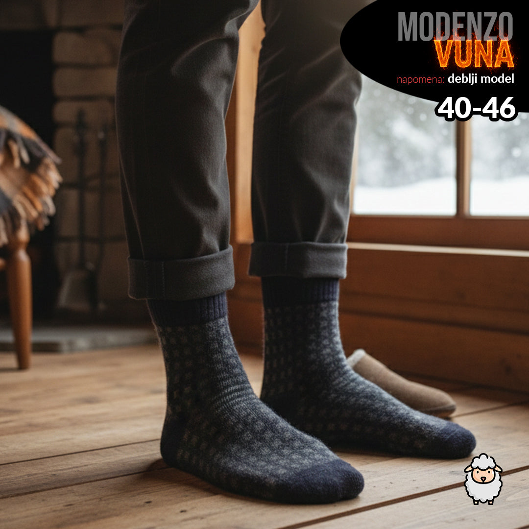 Muške tople vunene čarape 40-46 (deblji model)