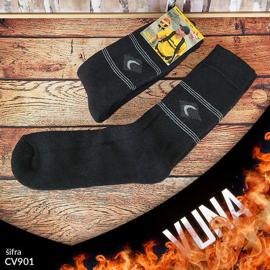 Muške tople vunene čarape 40-44 CV 901 (crna boja)