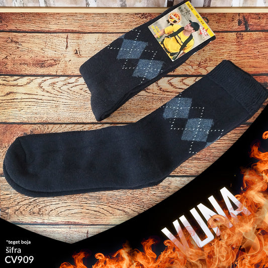 Muške tople vunene čarape 40-44 CV 909 (teget boja)