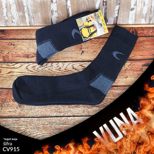 Muške tople vunene čarape 40-44 CV 915 (teget boja)