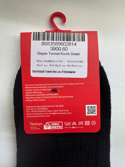 Ženske tanke vunene carape (crna)