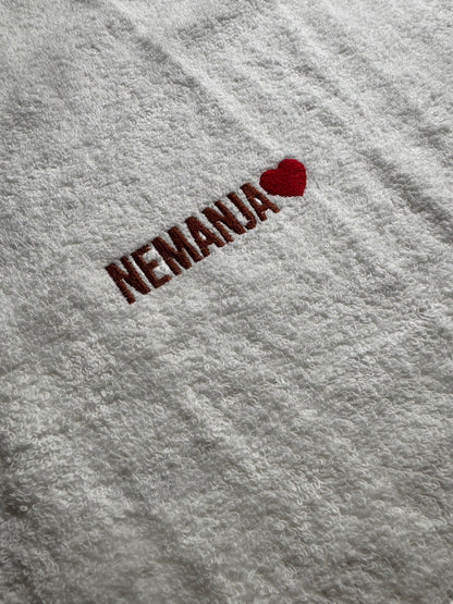 Bijeli peškir + vez po želji 💚